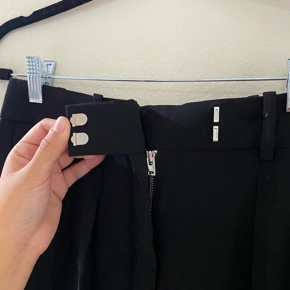 Babaton Fletcher Black Pleated High Waisted Wide Leg Crepe Pants 2 - Picture 8 of 10